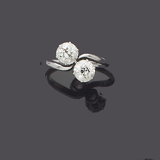 A diamond two-stone ring