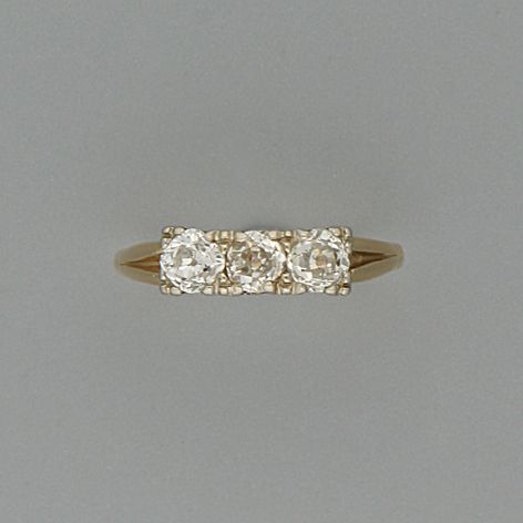 A diamond three-stone ring
