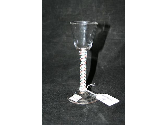 A mixed twist wine glass, circa 1770