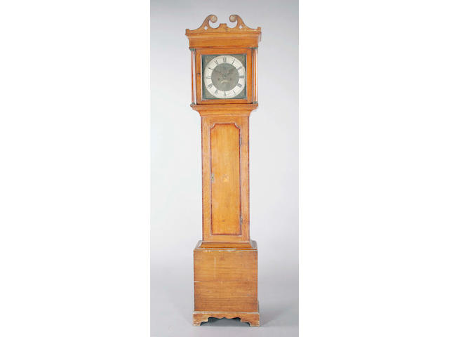 A George III oak and mahogany crossbanded longcase clock,