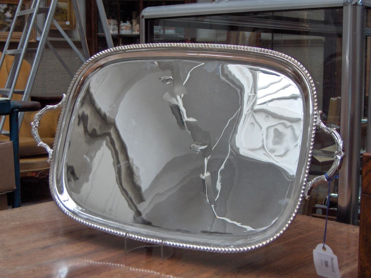 A two-handled tea tray