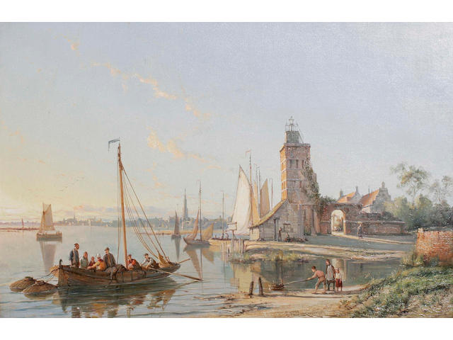 William Raymond Dommersen (1850-1927) Dutch 'The Lighthouse at Tholen on the Scheldt, Holland'; 'Oudoorp on the Maas, Holland',