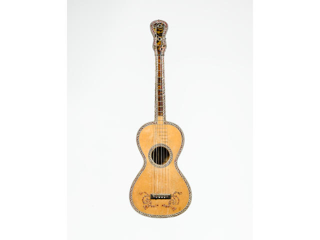Guitar, Gennaro-Fabricatore 1818 in a soft grey case