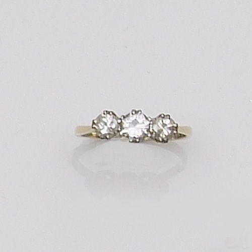 A three stone diamond ring