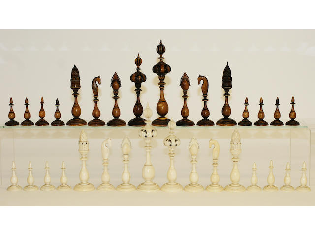 An early 19th century Indian, ivory chess set