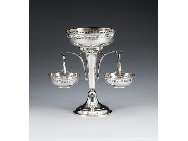 A silver &#233;pergne by Elkington & Co, London 1910 and Sheffield 1911,