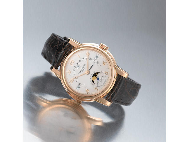 Patek Philippe. An extremely fine and rare 18ct rose gold astronomic minute repeating wristwatch wit