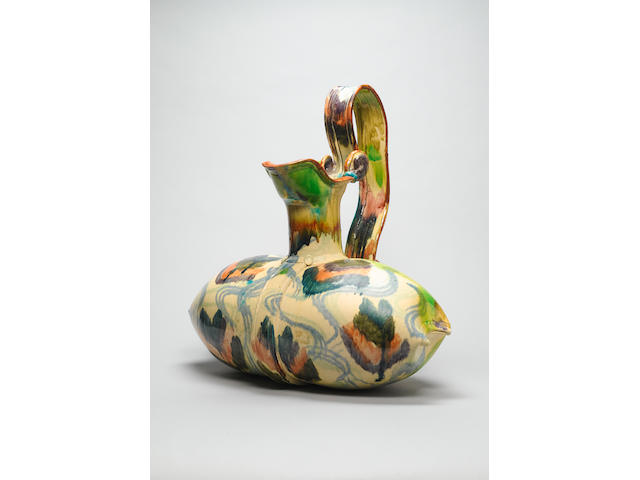 Betty Woodman (American, b.1930) a large 'Pillow' Pitcher, circa 1984 Height 62cm (24 1/2in.)