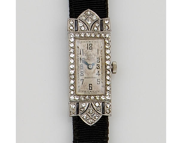 Rolex, Asprey: A lady's diamond set cocktail watch, circa 1925