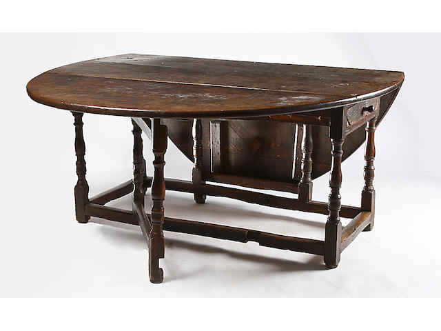A late 17th or early 18th century oak gateleg table