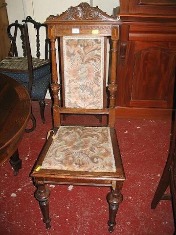 A set of six late Victorian oak chairs