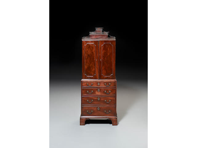 A George III mahogany Collector's Cabinetin the manner of Wright and Elwick