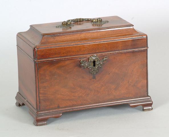 A George III mahogany tea caddy and Victorian caddy