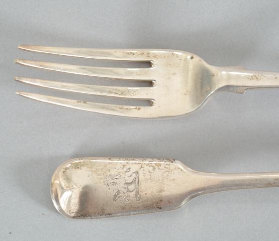 A set of eight Victorian dinner forks Mayer, Exeter 1850,  (8)