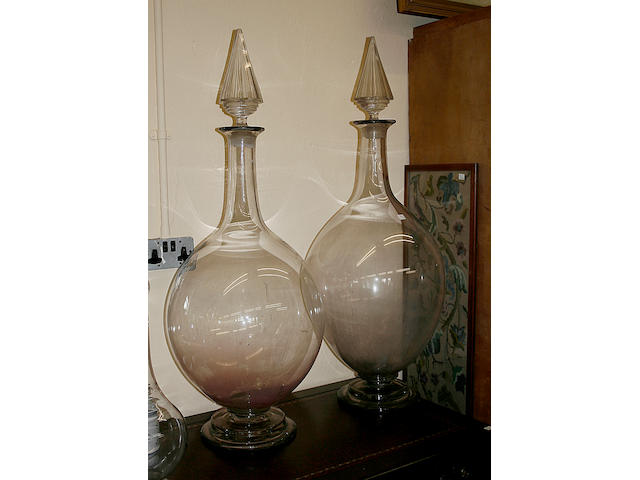 A late 19th century chemist's glass carboy,