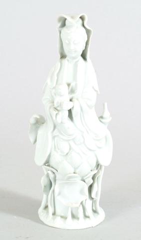 A Chinese blanc de chine figure of Guanyin