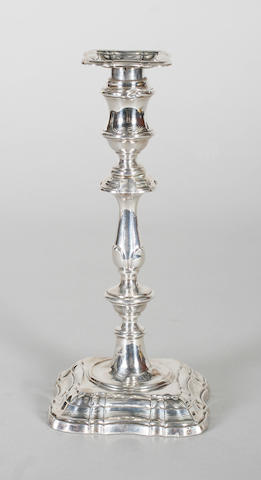 An 18th century style candlestick Sheffield, 1907,