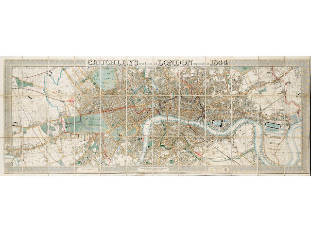 LONDON CRUCHLEY (GEORGE) Cruchley's New Plan of London improved to 1844