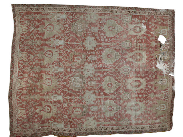 A Bakshaish fragment North West Persia, 11 ft 10 in x 8 ft 5 in (359 x 257 cm) reduced in size, lacking main borders some damage