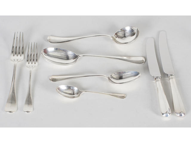 A part canteen of Hanoverian rat-tail pattern cutlery Sheffield, 1933,
