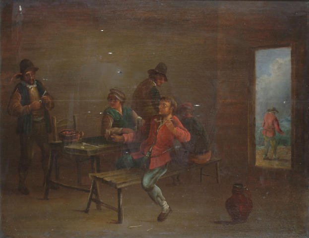 Manner of Egbert Van Heemskerck Figures in a tavern.