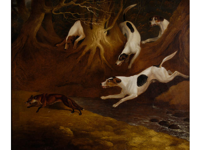 Edwin Cooper (1785-1833) Fox hounds in a chase 63.5 x 76cm (25 x 30in)