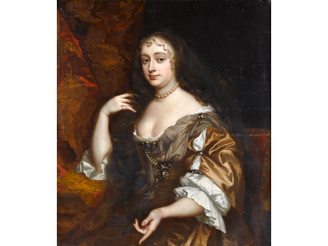 Circle of Sir Peter Lely (Soest 1618-1680 London) Portrait of a lady, said to be Lady Temple, seated half-length, in a 95.2 x 83.8 cm. (37&#189; x 33 in.)