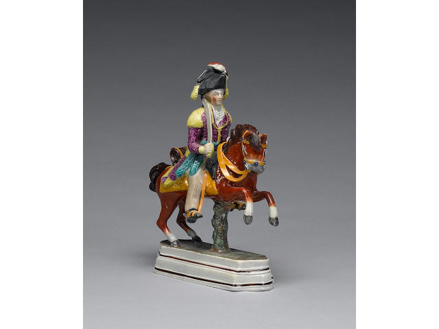 A pearlware equestrian model of a general, circa 1815