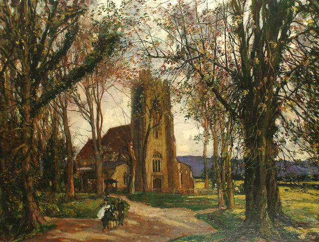 Alexander Jamieson (1873-1937) The Christening, Weston Turnville.