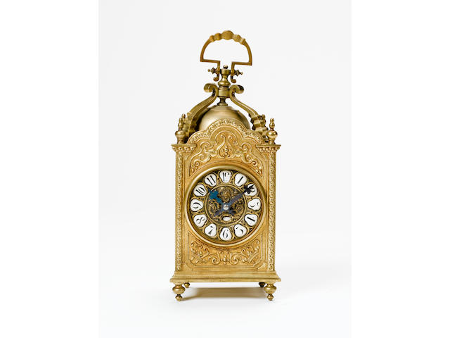 A late 19th Century Renaissance style carriage clock,