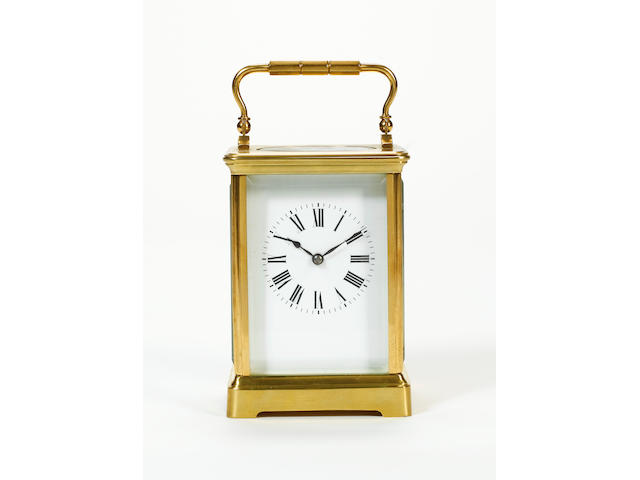 A late 19th Century striking carriage clock,