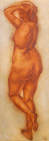 Vasilii Ivanovich Shukhaev, 1887-1973 Standing nude 159 x 58 cm. (63 x 22 &#190; in.)