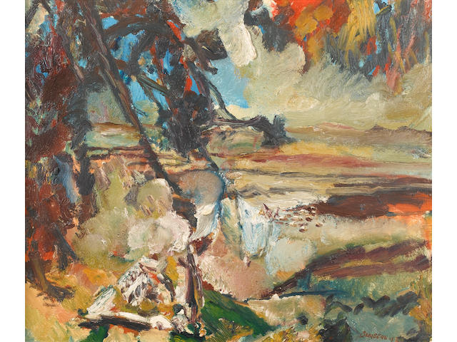 David Bomberg (1890-1957) Cypriot landscape 63.5 x 76 cm. (25 x 30 in.)