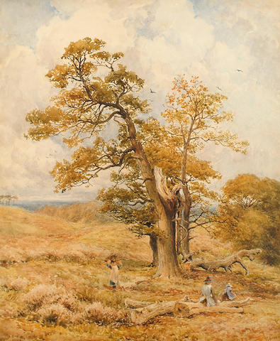 Thomas James Soper (British, 1836-1890) Gathering sticks.