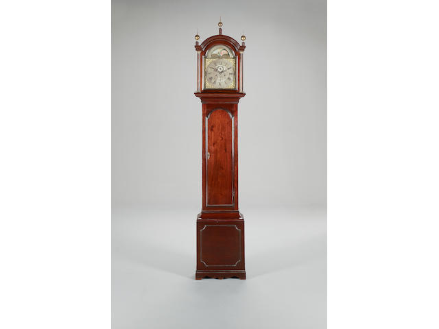 Late 18th century mahogany longcase clock with moon-phase Signed Thomas Morphet, London