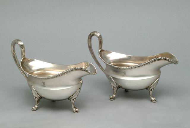 A pair of George III sauceboats By John Parker and Edward Wakelin, (maker's mark struck twice on each), Circa 1775