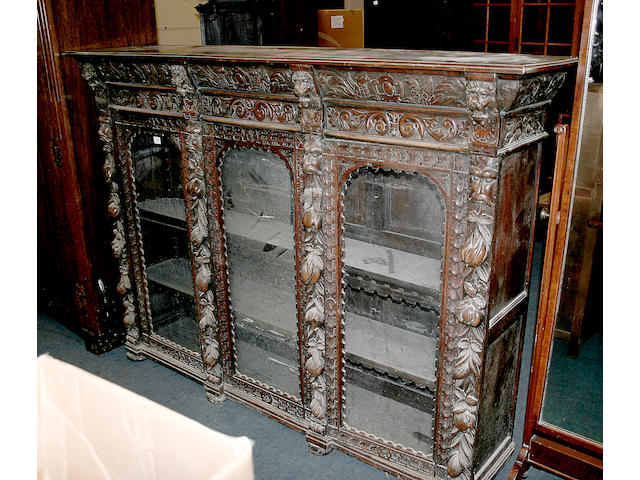 A late Victorian walnut bookcase
