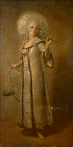 Baron Ernest Karlovich Lipgart, 1847-1932/4 Florence Theleur, Lady Alexander in Russian costume 213 x 107 cm. (83 &#190; x 42 in.) unframed