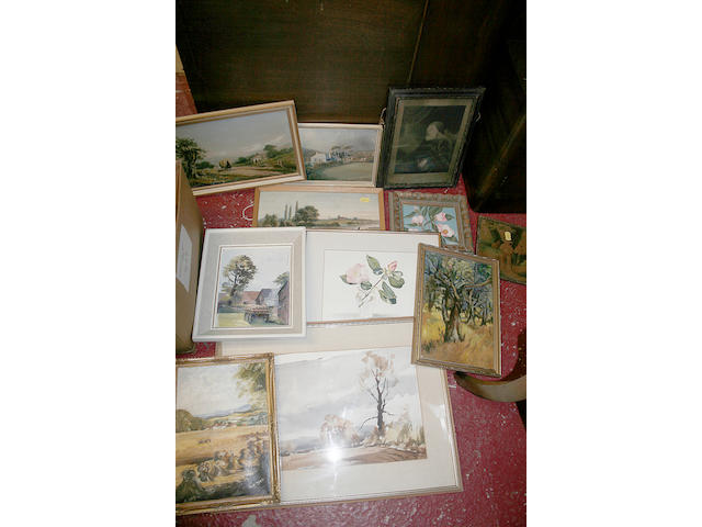 An assortment of pictures and prints various mediums.