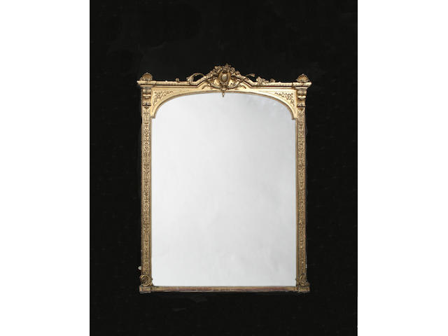 A late Victorian giltwood overmantel mirror