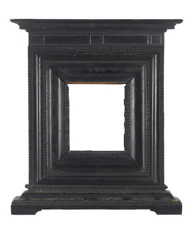 A Spanish 17th Century ebonised tabernacle frame