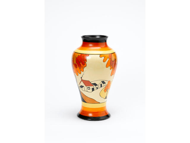 'House and Bridge' A Large Meiping Vase