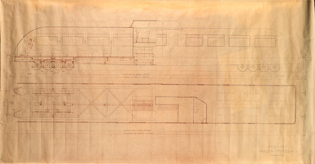 A Bugatti Wagon-Moteur Autorails blueprint,