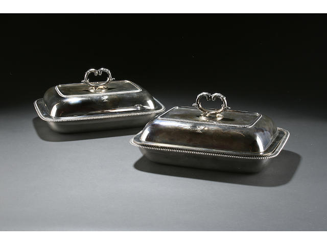 A matching pair of George III entree dishes 1807,1808