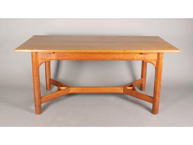 A rare and early Gordon Russell oak refectory table, designed by Gordon Russell, No. 4, circa 1923