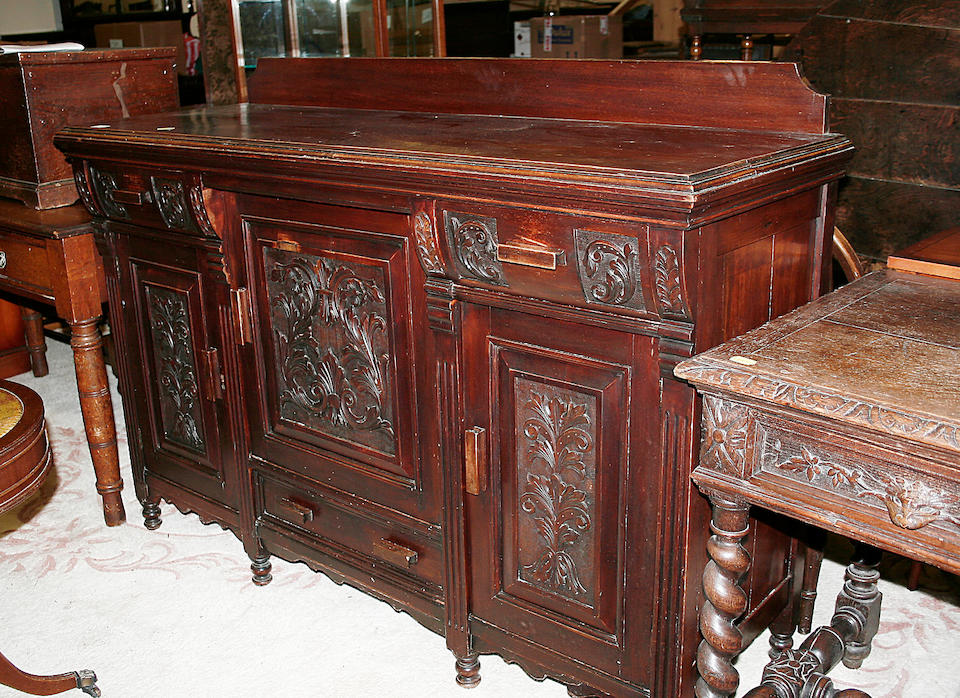 A late Victorian sideboard