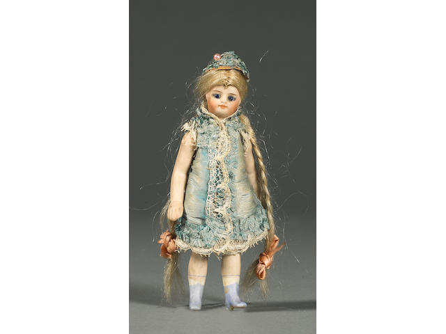 Miniature all-bisque doll, French circa 1890