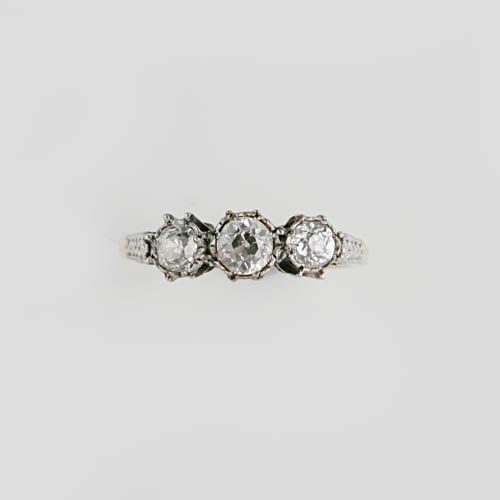 A three stone diamond ring