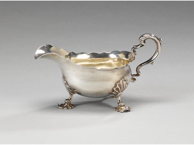 A George III silver sauceboat, by William Sumner (II), London 1765,