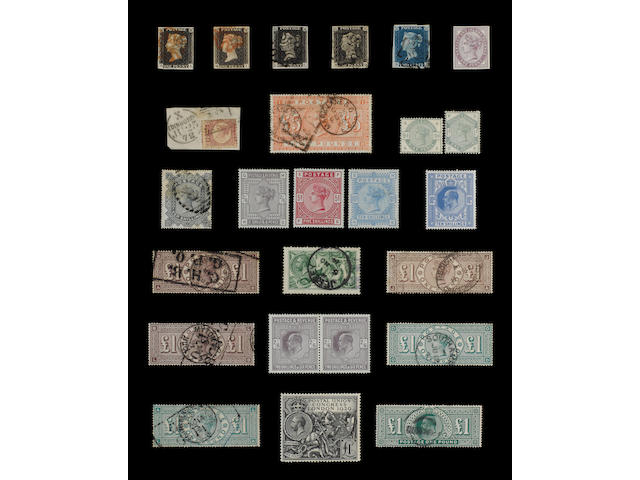 An early to modern collection in two albums, carefully annotated, mint and used, mixed condition; including 1840 1d.(12), 2d.(4), ranges of later Line-engraved with 1870 &#189;d. Plate 9, 1867-83 Wmk. Maltese Cross 10/-, white paper &#163;5 used, 1883-84 white paper 2s.6d. to 10/-, 1884 &#163;1 (2), 1888 &#163;1, 1887-92 Jubilee &#163;1, King Edward VII ranges to &#163;1 (2), 1913 Waterlow &#163;1, 1929 P.U.C. &#163;1, 1934 re-engraved set, and much else, a  comprehensive collection. (753)